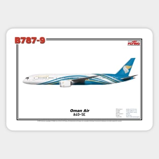 Boeing B787-9 - Oman Air (Art Print) Sticker